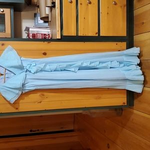 Vintage 1970s dusty blue prom dress
